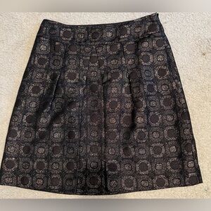 Womens Ann Taylor Brown Shimmery Pleated Skirt Size 4 EUC.